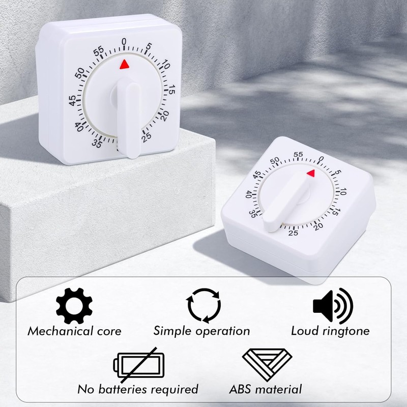 60 Minute Kitchen Clock with Loud Alarm for Sports Office,