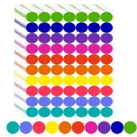 HIDOSNG 1400 PCS Colored Dot Stickers Round Color Coding Labels Polka Circle Dot Label Sticker for Office,Classroom,Papers Etc