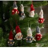 BRUBAKER 10-Piece Set Christmas Dolls - Wood/Knit - 3.2 Inches