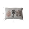 Creative Co-Op Cotton Blend Printed Lumbar Pillow with Botanicals and