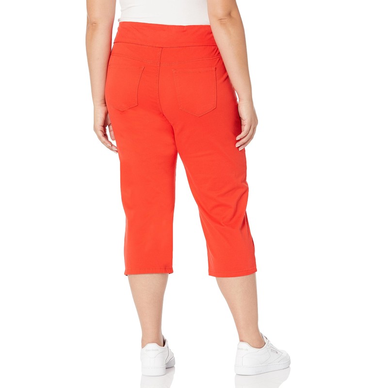 Gloria Vanderbilt Women's Plus Size Amanda Pull On Capri, RED