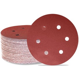 Meccion 150mm Sanding Discs 50pcs Sander Discs Pads 6 Inch 6 Holes Hook and Loop Sander Paper for Random Orbital Sander (120 Grits, 50)