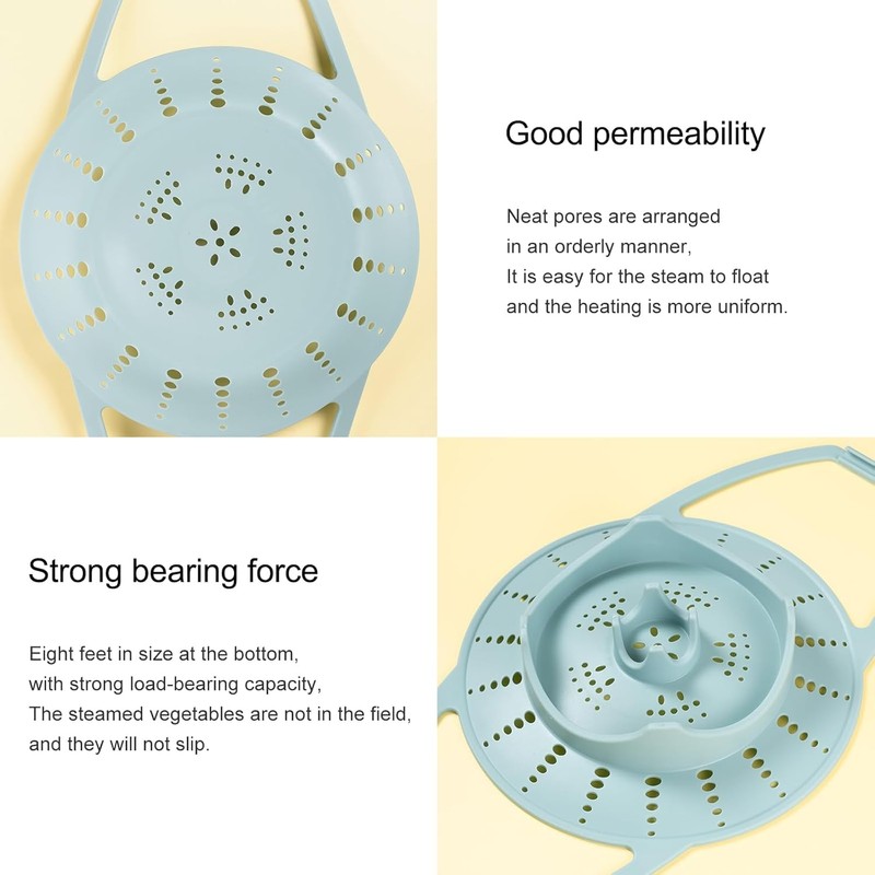 Silicone steamer, foldable design, suitable for vegetables-instant pot, reusable, non-stick,