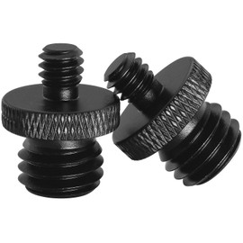 LUORNG 2PCS Camera Tripod Head Adapter Screws Photography Accessories Flash Interchangeable Nut Double End Screw Adapter for DSLR Rig 1/4 Male to M12 Male Black