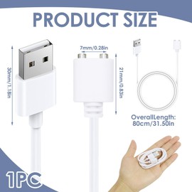 Supecesorio DC USB Magnetisches Ladekabel, Universal Magnetisches Ladegerät, Ersatz USB-Ladekabel, zur Reinigung von Massagegeräten und mehr, 0,8m (7mm)