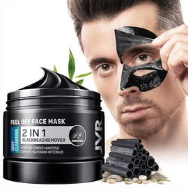 NEW 2025!!! JVR Peel Off Face Mask, Blackhead Remover Mask for Men, Charcoal Peel Off Black Mask, Facial Mask Purifying and Deep Cleansing for All Skin Types 4.23 OZ - Pattern Name: 8.46 Fl Oz (Pack of 1)