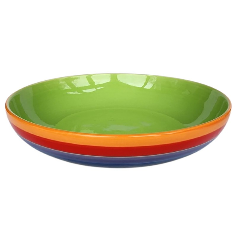 Purity Style Hand Painted Rainbow Stripe Ceramic 22 cm Pasta