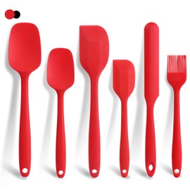 Spatulas for Nonstick Cookware, Spatulas Silicone Heat Resistant for 480℉, VANANTOM 6 Pcs Seamless Bpa-Free Silicone Spatula Set for Baking, Cooking and Mixing