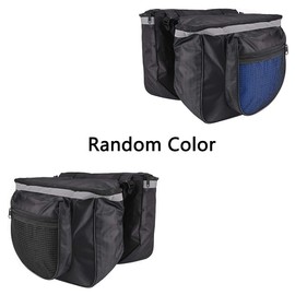 Qanye Bicycle Bag, Bicycle Pannier Rack, Double Bicycle Bag, Rear Pannier Bags, Mountain Bike, with Reflective Strips, for Bicycle Backseat (Random Colour)