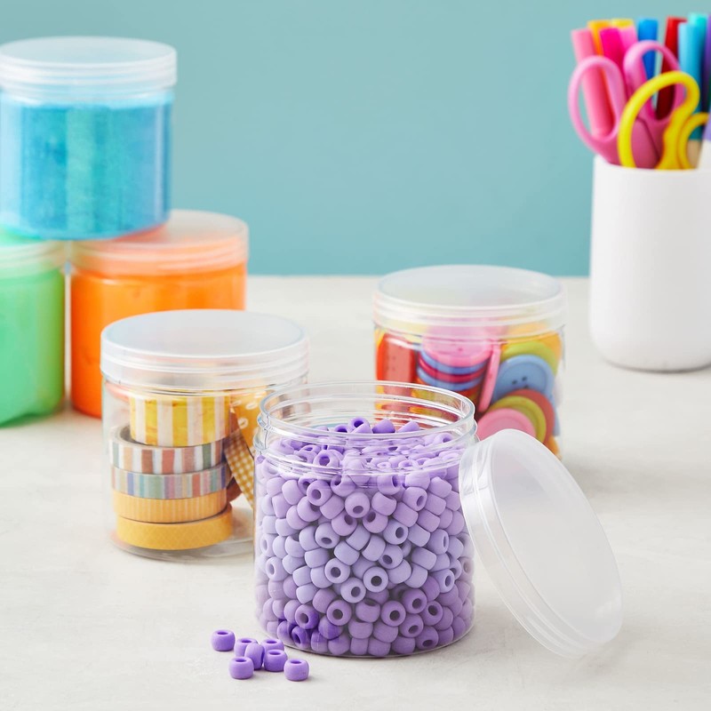 Juvale Slime Containers with Lids - 8 Pack Clear Plastic