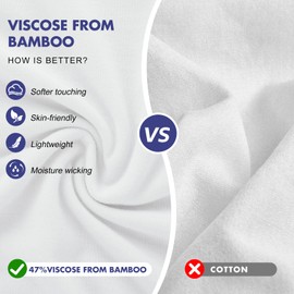 BAMBOO COOL Men's Undershirt Moisture-Wicking T-Shirts Stretch Crewneck Soft Tees for Men,3 Pack(M) White