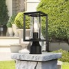 GEPOW Outdoor Post Light, 1-Light Black Pole Light Waterproof Rectangular