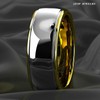 ATOP 8Mm Gold Silver Tungsten Carbide Ring for Men Wedding