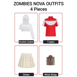 Mosong Girls Cheerleader Costume for nova zombies 4 costume nova Kids Cute Dress up Accessories MS110L
