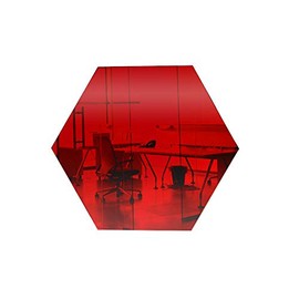 Marketing Holders Acrylic Mirror 8” Light Red Hexagon Blank Smooth Edge DIY Plexiglass Sheet .118 3MM Thick Decor for Hotel Lobby Kitchens Weddings Catering Events Parties