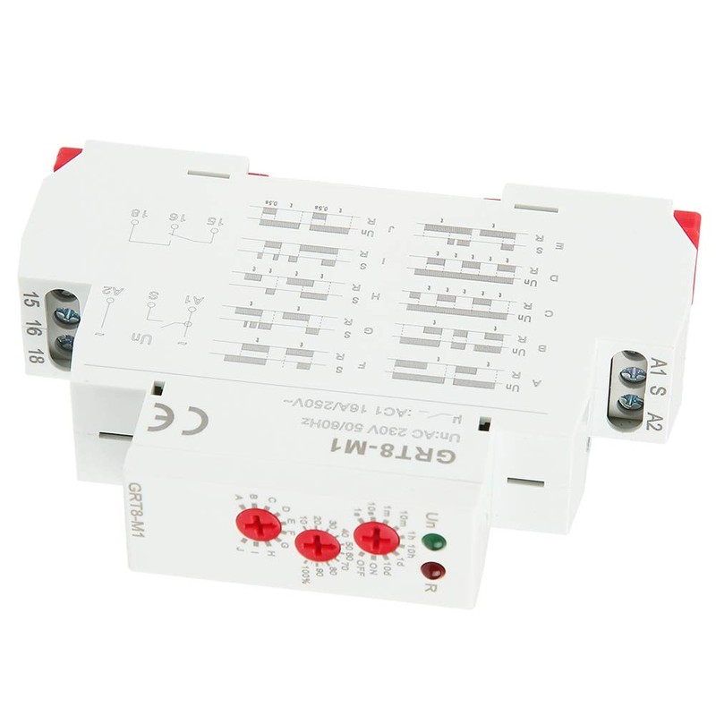 GRT8-M1 Multifunctional Delay Time Relay, 35mm DIN Rail Mount AC