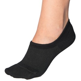 Bam&bü Women's Premium Bamboo Viscose No Show Casual Socks - 4 Pairs - Black - Medium 7.5-10