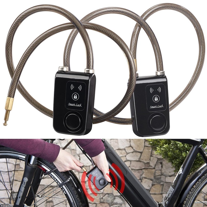 Semptec Urban Survival Technology Bicycle Lock, Bluetooth: Set of 2