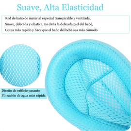 Red de Apoyo para Asiento de Baño de Bebé, Malla de Ducha para ReciéN Nacido, Red de Ducha para BañEra de Bebé, Malla Antideslizante Ajustable, Asiento de Apoyo para Tina de Bebé (Azul)