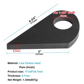 eoere 2 PCS Tear Drop Hinge Plate, Tear Drop Weld Washer, Steel Thick 3/8", Hole Dia. 1-9/16"