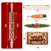 XINBADA 17" Premium Wood Rolling Pin with Nativity Embossed Designs