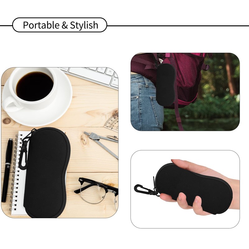 Sunglasses Case Ultra Light Neoprene Zipper Eyeglass Soft Case with
