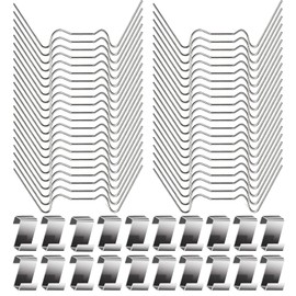 60pcs Greenhouse Clips for Glass, Stainless Steel Greenhouse Window Clips Stormproof Glass Pane Fixing Clips for Greenhouse Holding Glass Durable and Easy to Install