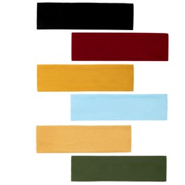 Stirnbänder für Damen, rutschfest, modisch, elastisch, Sport-Haarbänder für Damenhaar, weiches Baumwolltuch, dehnbare Stirnbänder für Mädchen, für Yoga, Workout, Training, Laufen, Sport (6 Farben - 1)