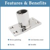 YANYUCB Boat Hand Rail Fittings,316 Stainless Steel Rectangular 90 Degree