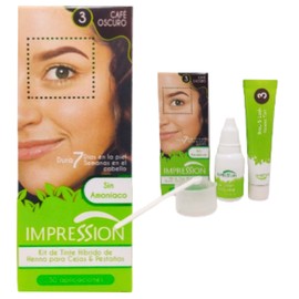 Kit Henna Tinte Híbrido Cejas y Pestañas Tipo Microblading Semipermanente Brow Lash Diseño de la India (Café Oscuro)