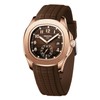 NIBOSI Men's Analog Watch, Brown Silicone Strap, Date Display