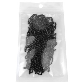50Pcs 4 Inch Ball Beads Chain with Connectors，Bulk Metal Small Keychain for DIY Hanging Decoration & Craft Use & Dog Tag (50 Black)