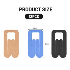 Ninnyi 12 Pcs Kinesiology Tape Knee, Pre Cut Kinetic Breathable Muscle Tape for Knees Support Sports Long Lasting Stability