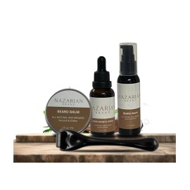 NAZARIAN Beard Growth Kit for Men - Oil, Serum, Balm, Shampoo Gift Set