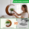 Yohsnor Hanging Plant Tray - Wall Mounted Wooden Rack for
