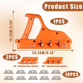 Plasterboard Quick Cutter, Edge Planer for Plasterboard, Plasterboard Planer, Rigips Edge Planer, Plasterboard Edge Cutter with 10 45° and 60° Blade Set for Plasterboard Cork Panels