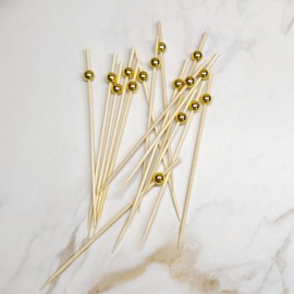 Gold/Sliver cocktail picks,100 Count,Cocktail Skewers, Sliver，gold toothpicks,gold toothpicks for appetizers,Bamboo Picks for Events, Fruit，Sandwich, Buffets Party Supplies