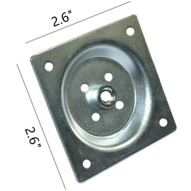 WEICHUAN Furniture Legs Mounting Hardware Sets - Include 5/16" -18 Coarse Attachment Plates, 5/16" -18 Coarse Hanger Bolts, Threaded Nuts, Screws Adapters 4 Sets, for Sofa Couch Chair Legs