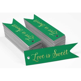 Inkdotpot Real Gold Foil Love Is Sweet Wedding Tags Favor Hang Paper Tags 50 Pieces