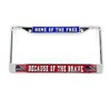 Home of The Free Chrome License Plate Frame
