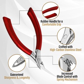 FERYES Cuticle Nippers, Cuticle Cutter and Remover with Cuticle Cutter for Dead Skin, Professional Manicure Tools and Cuticle Clippers, Stainless Steel