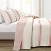 Lush Decor Farmhouse Stripe Reversible Cotton Quilt Set, 3 Piece