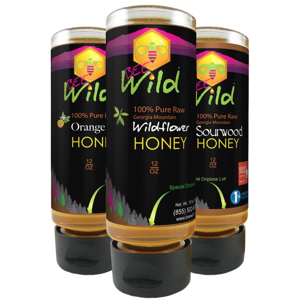 Bee Wild Honey Connoisseur's Tasting Set - Sour wood - Wildflower - Orange Blossom