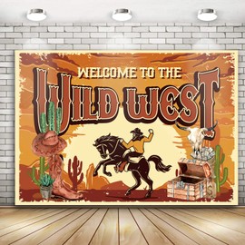 Western Backdrop Banner Horses Birthday for Boy Girl | Western Cowboy Theme Backdrop Wild West Party Banner Wall Decorations Western Party Photo Booth Props Supplies Decoration Supplies 71 x 49 inch