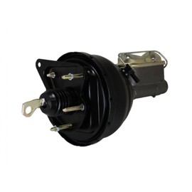 LEED BRAKES 8 Inch Dual Diaphragm Power Brake Booster With Bracket, 1 Inch Bore Master Cylinder (Black)
