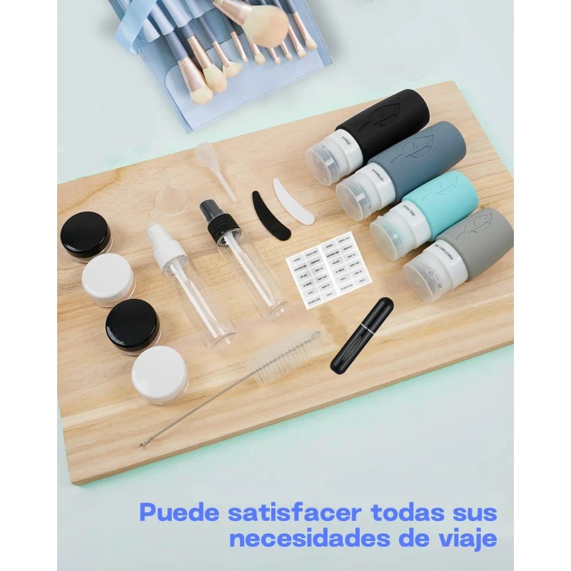 20 Botellas De Kit De Viaje Portátiles Contenedores Silicona