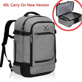 Hynes Eagle Travel 20in 40L Flight Approved Carry on Backpack Luggage with S/3 Packing Cubes - Light Gray