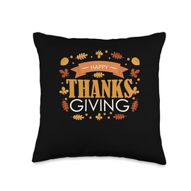 Turkey Meat Pilgrim Costume Thanksgiving Shirt Happy Thanksgiving Day Autumn Fall Leaves Holiday Season Throw Pillow, 16x16, Multicolor