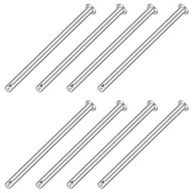 sourcing map 8Pcs 1/4" x 4" Single Hole Clevis Pins, 304 Stainless Steel Flat Head Clevis Pins Hitch Pin for Trailer Latch, Mechanics Repair, Furniture Installation, Industrial Equipment