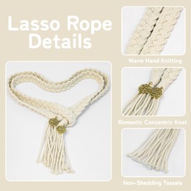 Wedding Lasso Rope, Handfasting Cord with Pendants Lazos para Boda Wedding Cord Traditional Celtic Pattern Rustic Wedding Lasso for Ceremony Bridal Wedding Gift (White Lvory)